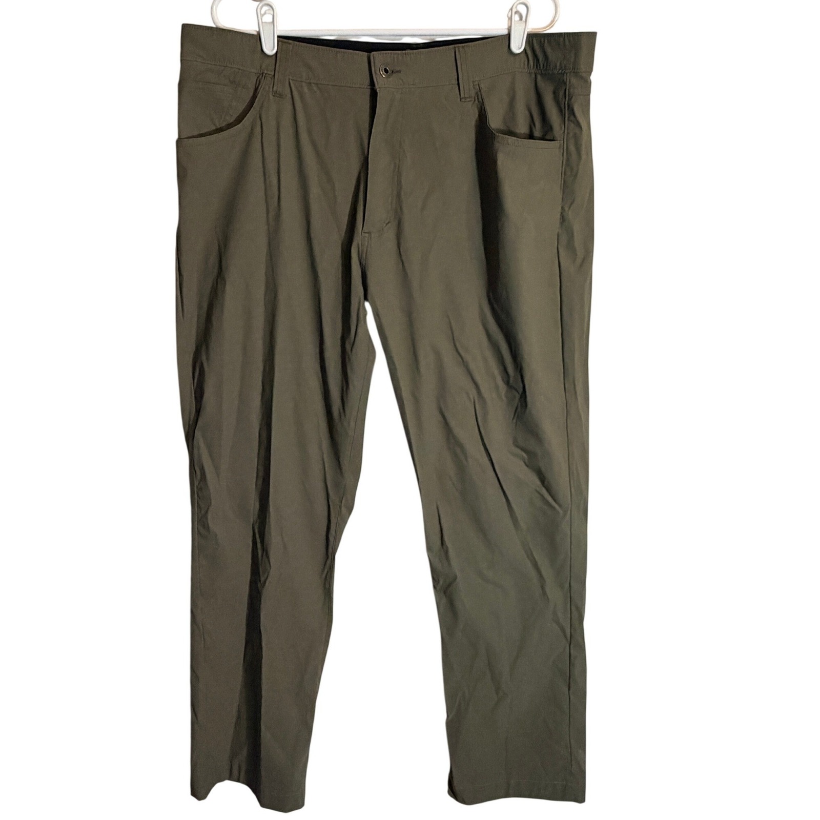 Eddie Bauer Mens 40x32 Hiking Pants Olive Green Water Resistant Stretch